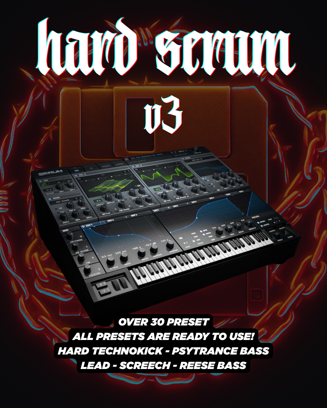 THE NEW HARD SERUM V3 PRESET! FOR SERUM 1 AND 2!